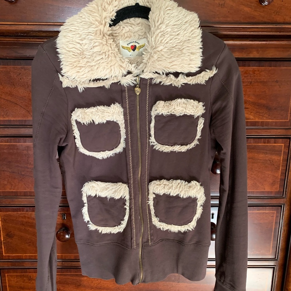 Twisted Heart  Sherpa trim Sweatshirt